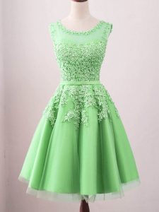 Beautiful Green Scoop Lace Up Lace Vestidos de Damas Sleeveless