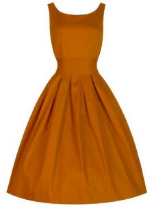 Extravagant Orange Taffeta Lace Up Court Dresses for Sweet 16 Sleeveless Knee Length Ruching