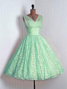 V-neck Sleeveless Lace Quinceanera Dama Dress Lace Lace Up