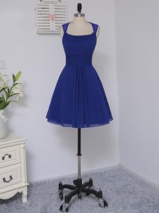 Customized Royal Blue Court Dresses for Sweet 16 Prom and Party with Lace Straps Sleeveless Zipper