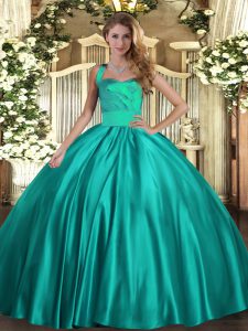 Cheap Floor Length Turquoise Quinceanera Dress Halter Top Sleeveless Lace Up