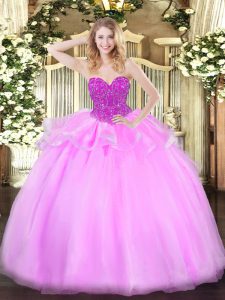 Admirable Sleeveless Beading Lace Up Sweet 16 Dresses