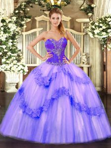 Stylish Sleeveless Beading Lace Up Vestidos de Quinceanera