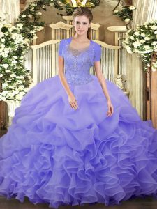 Sumptuous Sleeveless Beading and Ruffled Layers Clasp Handle Quinceanera Dresses