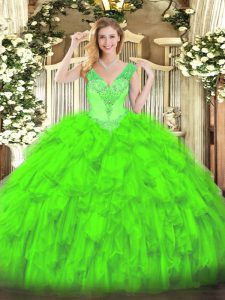 Floor Length Ball Gowns Sleeveless 15th Birthday Dress Lace Up