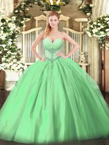 Floor Length Ball Gown Prom Dress Sweetheart Sleeveless Lace Up