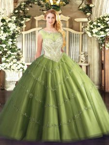 New Arrival Floor Length Ball Gowns Cap Sleeves Olive Green Sweet 16 Quinceanera Dress Zipper