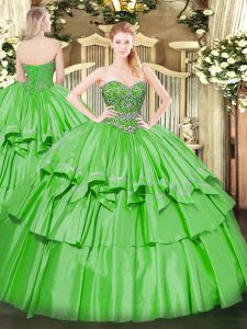 Sweetheart Sleeveless Lace Up Quinceanera Dress Organza and Taffeta