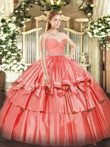 Sleeveless Zipper Floor Length Beading and Lace and Ruffled Layers Vestidos de Quinceanera