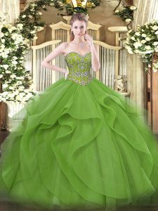 Custom Designed Tulle Sleeveless Floor Length Quinceanera Dresses and Beading and Ruffles