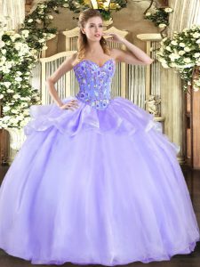 Sophisticated Sleeveless Embroidery Lace Up Quinceanera Dresses