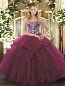 Fantastic Tulle Sleeveless Floor Length Vestidos de Quinceanera and Beading and Ruffles