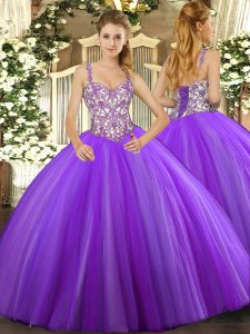 Smart Sleeveless Beading and Appliques Lace Up Quinceanera Dress