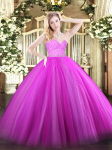 Sleeveless Zipper Floor Length Beading and Lace 15 Quinceanera Dress