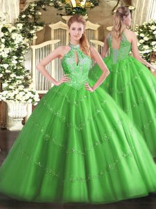 Custom Made Beading Ball Gown Prom Dress Lace Up Sleeveless Floor Length