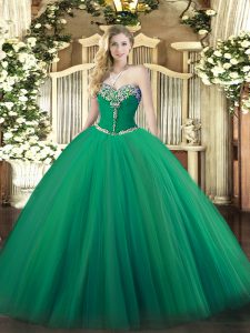 Sleeveless Lace Up Floor Length Beading Quinceanera Gown