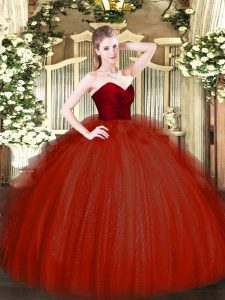 Sleeveless Zipper Floor Length Ruffles Quince Ball Gowns