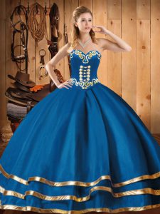 Perfect Floor Length Ball Gowns Sleeveless Blue Sweet 16 Quinceanera Dress Lace Up