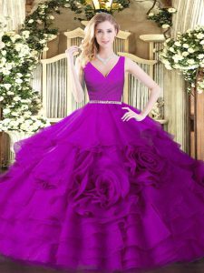 Vintage Sleeveless Beading Zipper Quinceanera Dress