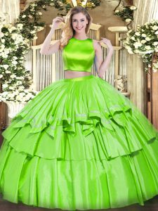 Floor Length Criss Cross Vestidos de Quinceanera for Military Ball and Sweet 16 and Quinceanera with Ruffled Layers