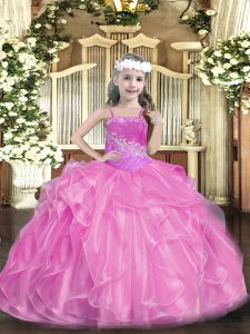 Admirable Sleeveless Beading Lace Up Little Girl Pageant Dress