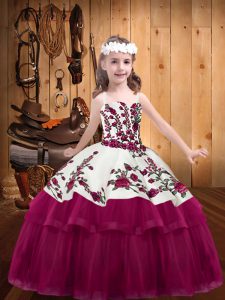 Organza Sleeveless Floor Length Pageant Dress Toddler and Embroidery