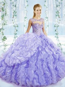 Lavender Vestidos de Quinceanera Sweetheart Sleeveless Brush Train Lace Up