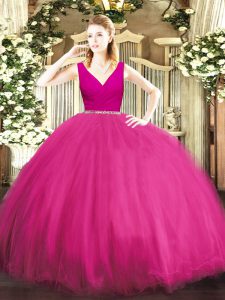 Sleeveless Zipper Floor Length Beading Quinceanera Gown