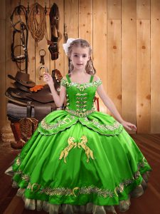 Floor Length Ball Gowns Sleeveless Little Girls Pageant Dress Wholesale Lace Up