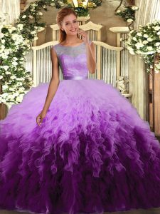 Multi-color Sleeveless Ruffles Floor Length Sweet 16 Dresses