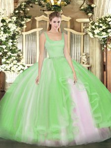 Straps Sleeveless Zipper Ball Gown Prom Dress Tulle