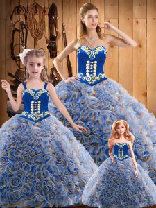 Affordable Multi-color Quinceanera Gowns Sweetheart Sleeveless Sweep Train Lace Up