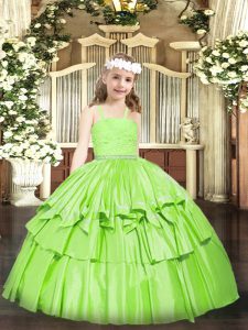 Floor Length Zipper Pageant Dress for Teens for Party and Quinceanera with Beading and Lace