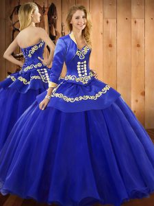 Fabulous Floor Length Ball Gowns Sleeveless Blue Quinceanera Dress Lace Up