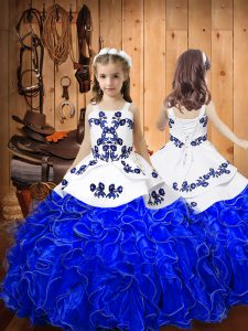 Sleeveless Embroidery and Ruffles Lace Up Pageant Dress Toddler