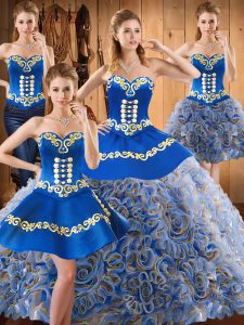 Most Popular With Train Ball Gowns Sleeveless Multi-color Ball Gown Prom Dress Sweep Train Lace Up