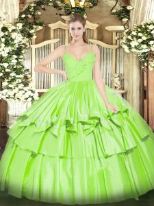 Unique Sleeveless Ruffled Layers Floor Length Quinceanera Gowns