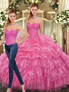 Spectacular Sleeveless Lace Up Floor Length Beading and Ruffles Sweet 16 Quinceanera Dress