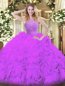 Floor Length Ball Gowns Sleeveless Eggplant Purple 15 Quinceanera Dress Zipper