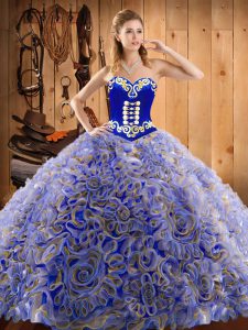 With Train Ball Gowns Sleeveless Multi-color Quinceanera Dress Sweep Train Lace Up