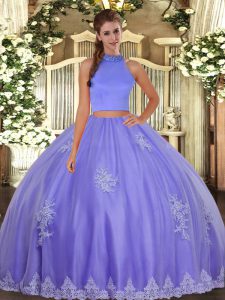 Attractive Sleeveless Beading and Appliques Backless Vestidos de Quinceanera