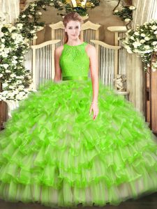 Sleeveless Ruffled Layers Floor Length Quinceanera Gown