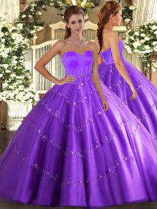 High Quality Eggplant Purple Quinceanera Dress Military Ball and Sweet 16 and Quinceanera with Beading and Appliques Sweetheart Sleeveless Lace Up