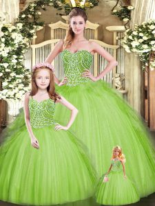 Suitable Sleeveless Beading and Embroidery Floor Length Quinceanera Gown