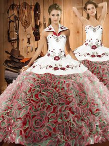 Ball Gowns Sleeveless Multi-color Quinceanera Dress Sweep Train Lace Up