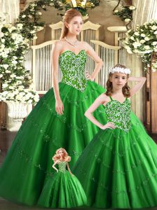 Artistic Sleeveless Lace Up Floor Length Beading 15 Quinceanera Dress