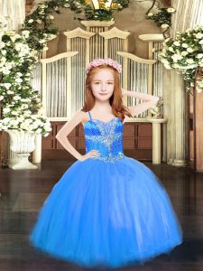 Sleeveless Lace Up High Low Beading Little Girls Pageant Dress Wholesale