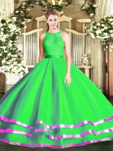 Modern Sleeveless Lace Zipper Quinceanera Dress