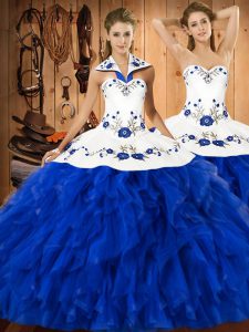 Sleeveless Embroidery and Ruffles Lace Up Vestidos de Quinceanera