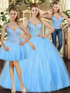 Clearance Sleeveless Lace Up Floor Length Beading Ball Gown Prom Dress